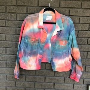 Tie dye denim jacket